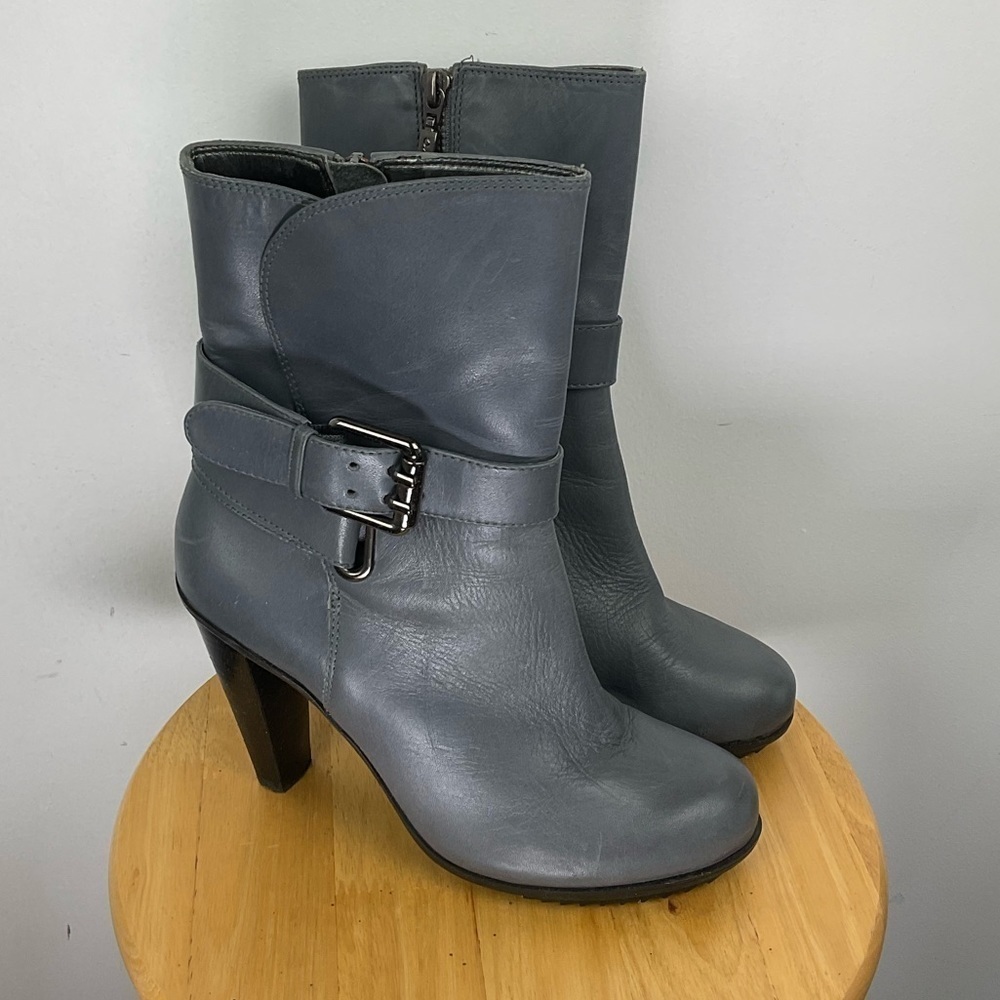 DKNYC Ankle Boots Heeled Booties Ardis Heather Grey Rounded Toe Women’s Size 6 - Picture 2 of 12